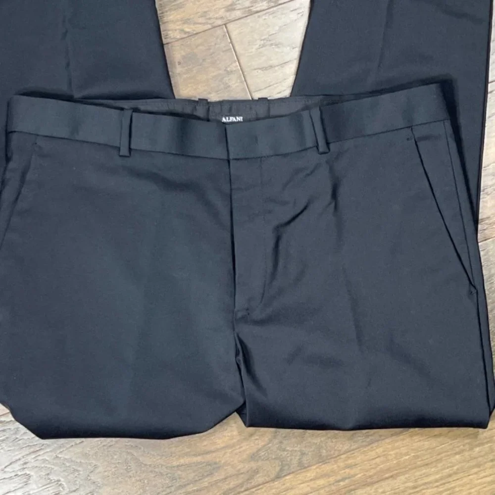 ALFANI Classic Fit Stretch Suit 2pc Black Size 33W/30L EUC